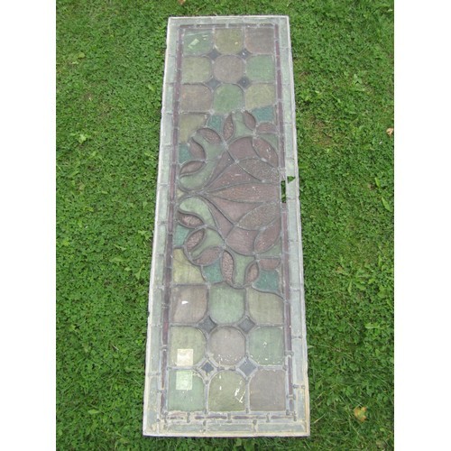 187 - Four 19th century leaded stained glass panels (as Found)