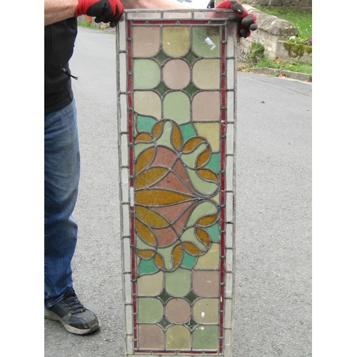 187 - Four 19th century leaded stained glass panels (as Found)