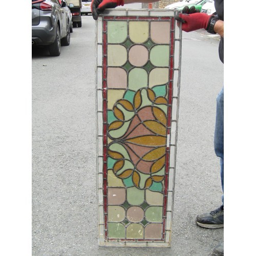 187 - Four 19th century leaded stained glass panels (as Found)