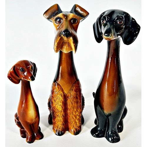 3 - Dutch Jema stretched neck dogs and cats including Siamese dachshunds, etc, (6)