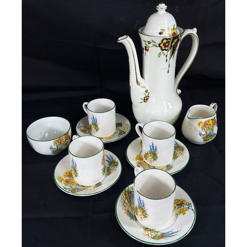 8 - A collection of Crown Devon and Tuscan coffee wares (three patterns)