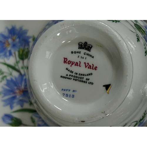 27 - Royal Vale Cornflower pattern teawares