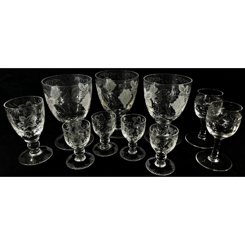 171 - An extensive collection of glassware, including six Stuart wine glasses, decanters, further sets of ... 