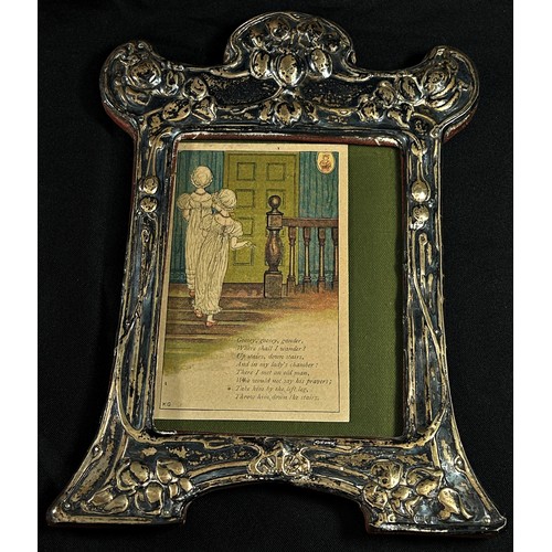 215 - An Early 20th Century Art Nouveau silver photo frame decorated with fruit, Chester 1905, makers mark... 