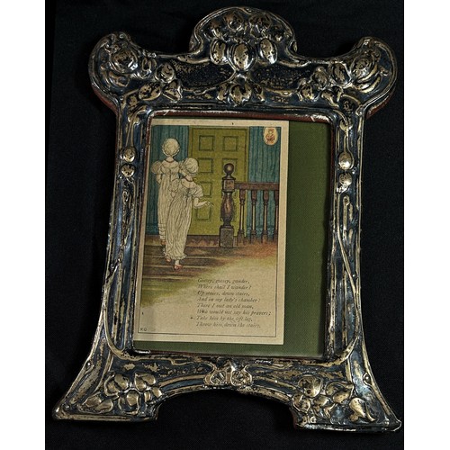 215 - An Early 20th Century Art Nouveau silver photo frame decorated with fruit, Chester 1905, makers mark... 