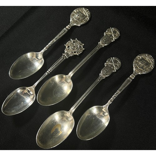 218 - Five silver shooting Award teaspoons; a pair of Bristol Rifle Club, a pair of Aero Rifle Club and a ... 