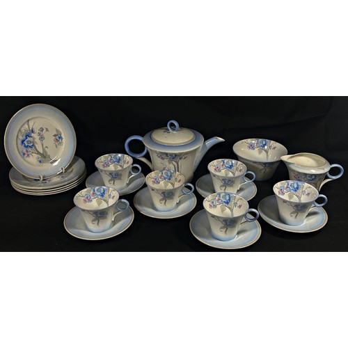 61 - A Shelley tea set in the Phlox pattern comprising six cups and saucers, six tea plates, teapot, suga... 