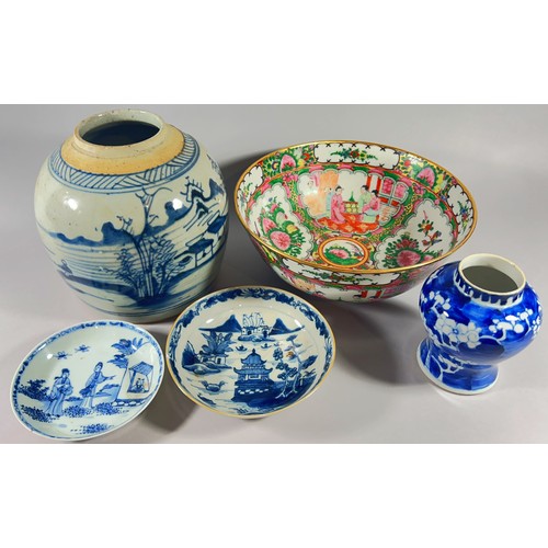 73 - A group of Japanese and Chinese porcelain to include a Japanese tea / coffee set comprising hot wate... 