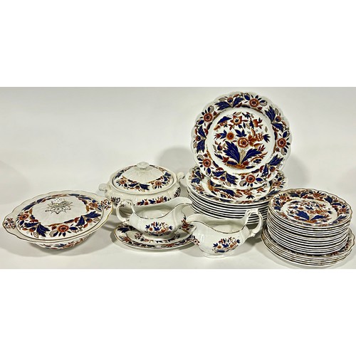 47 - Large quantity of Booth's Dovedale pattern tableware comprising dinner plates, side plates, bowls, t... 