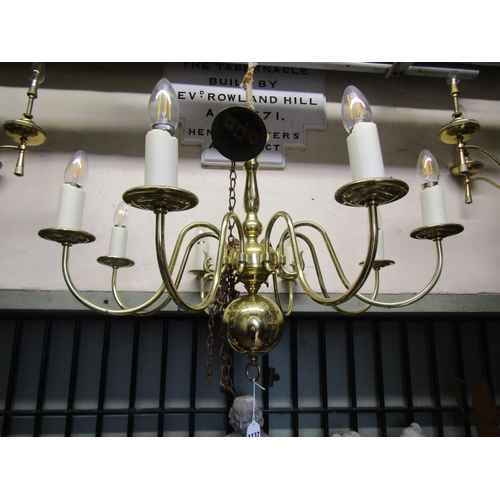 1077 - A pair of Neo classical style six branch hanging ceiling lights, together with one other (3)