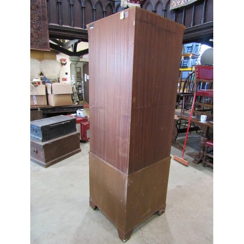 1085 - A good quality reproduction floor standing bow fronted corner display cabinet enclosed by four doors... 