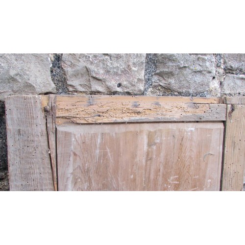 1079 - A pair of antique pine quarter panels with Gothic tracery quatrefoil detail, 142cm high x 41cm wide