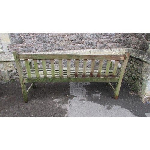 1013 - A vintage weathered teak Lister wood bench, 160cm long approx (af)