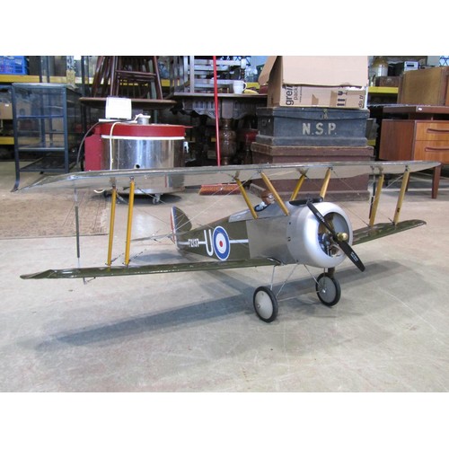 1091 - A remote control model british world war Bi-plane (lacks remote)