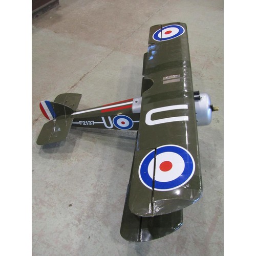 1091 - A remote control model british world war Bi-plane (lacks remote)