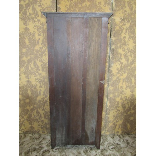 1160 - A small early 20th century oak side cupboard/dresser partially enclosed by a pair of arched panelled... 