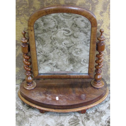 1157 - A Victorian mahogany toilet mirror, together with a four tier graduated watnot with inlaid detail, a... 