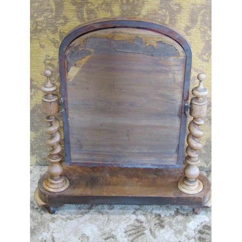 1157 - A Victorian mahogany toilet mirror, together with a four tier graduated watnot with inlaid detail, a... 