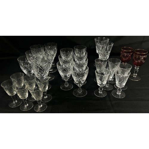 172 - A good selection of Stuart cut-crystal glass ware and Edinburgh cut-crystal glassware.