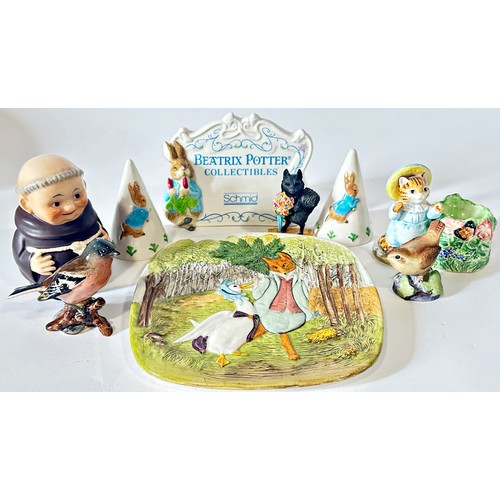 137 - A collection of Beswick Beatrix Potter series porcelain and other items.