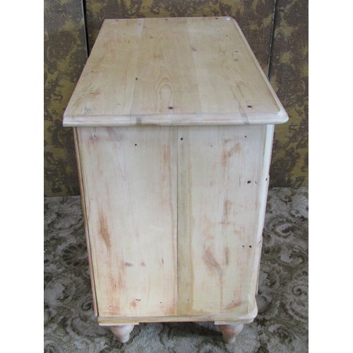 1191 - A small Victorian stripped pine bedroom chest of two long and two short drawers, 78cm high x 91cm x ... 