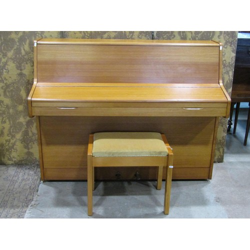 1193 - A Barrett and Robinson of London upright and overstrung piano in teakwood case, together with an ass... 