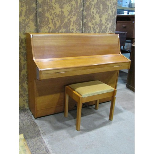 1193 - A Barrett and Robinson of London upright and overstrung piano in teakwood case, together with an ass... 