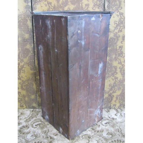 1195 - 19th century mahogany bow fronted hanging corner cupboard, enclosed by a pair of moulded panelled do... 