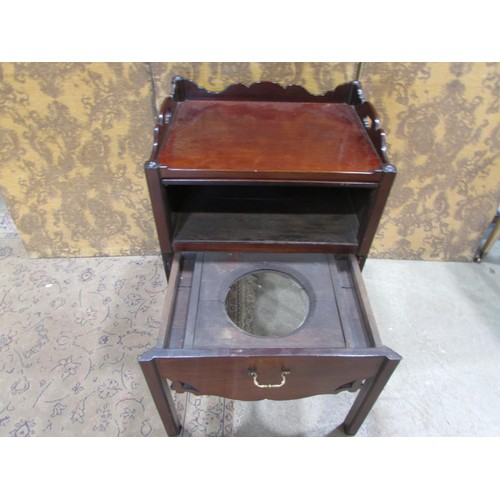 1205 - A Georgian mahogany tray top commode raised on square cut and moulded supports 82 cm high x 61 cm wi... 