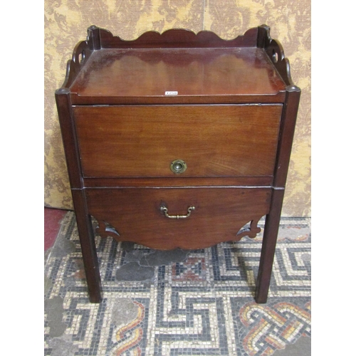 1205 - A Georgian mahogany tray top commode raised on square cut and moulded supports 82 cm high x 61 cm wi... 