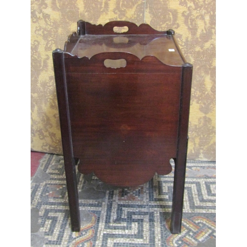 1205 - A Georgian mahogany tray top commode raised on square cut and moulded supports 82 cm high x 61 cm wi... 