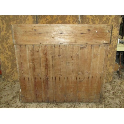 1218 - A antique stripped pine kitchen dresser enclosed by an arrangement of cupboards and drawers, 112cm h... 