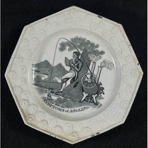 101 - An 18th century Delft plate, marked to underside, 24cm diameter, together with a small 19th century ... 