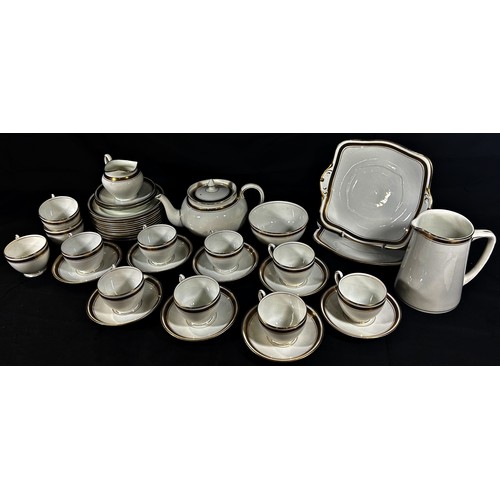 105 - An assorted part white porcelain tea set with gilt Greek key borders, together with Royal Albert and... 