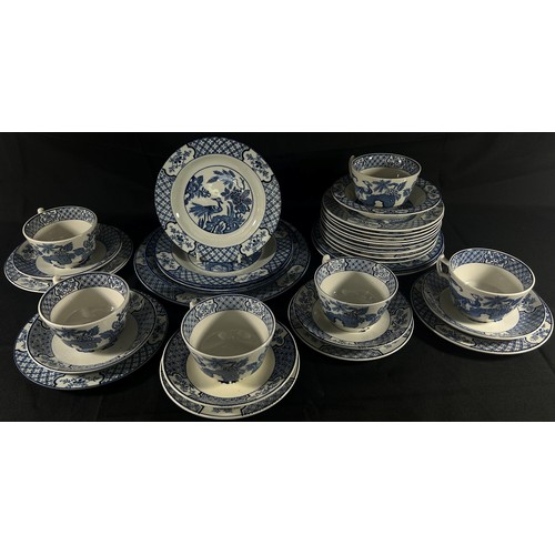 106 - A group of Wood & Sons and other transfer printed blue and white tea wares.