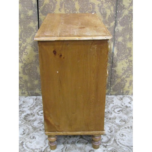 1232 - A Victorian stripped pine chest of two long and two short drawers, 85cm high x 84cm x 45cm