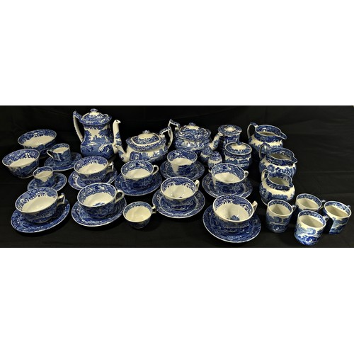 150 - A large quantity of Spode’s Italian and other blue and white transfer-printed tea and dinner wares.