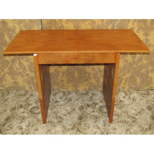 1241 - A contemporary John Coleman kneehole burrwood veneered two drawer desk 73cm x 110cm x 55cm