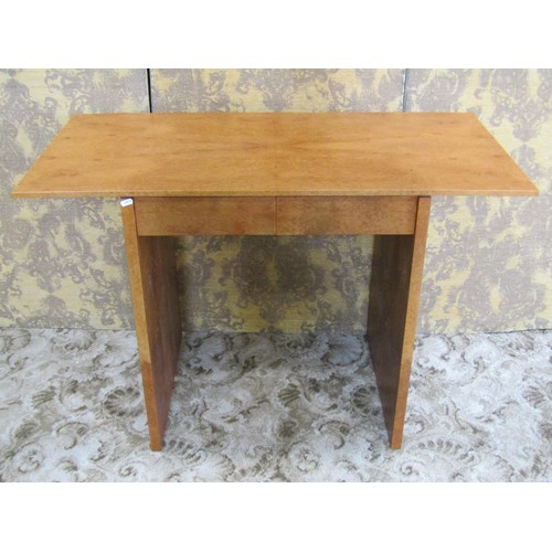 1241 - A contemporary John Coleman kneehole burrwood veneered two drawer desk 73cm x 110cm x 55cm