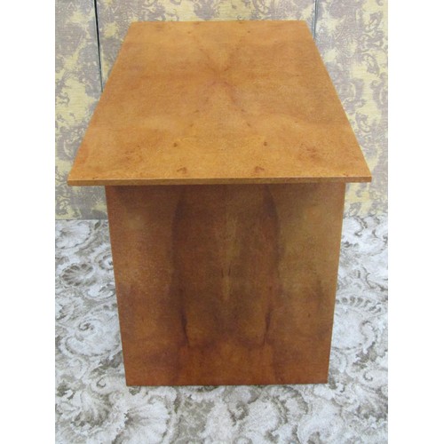 1241 - A contemporary John Coleman kneehole burrwood veneered two drawer desk 73cm x 110cm x 55cm