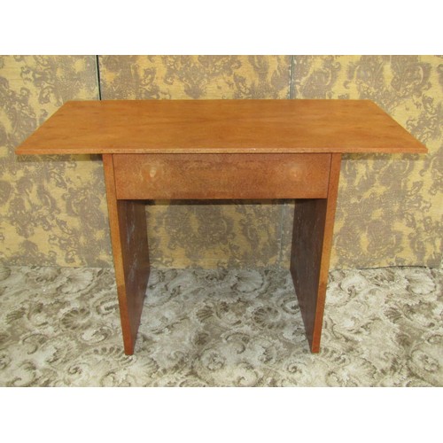 1241 - A contemporary John Coleman kneehole burrwood veneered two drawer desk 73cm x 110cm x 55cm