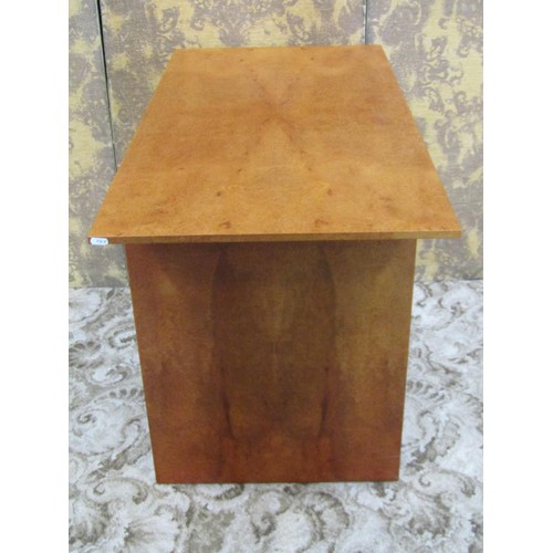 1241 - A contemporary John Coleman kneehole burrwood veneered two drawer desk 73cm x 110cm x 55cm