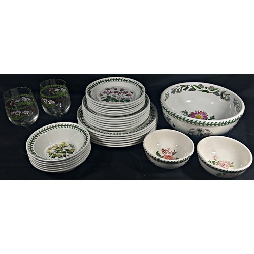 154 - A large quantity of Portmeirion Botanic garden pattern wares to include storage jars, plates, a larg... 