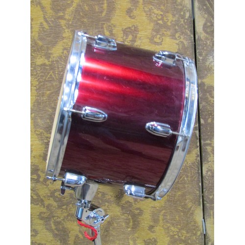 1246 - A novelty standard lamp in the form of a drum raised on a drum stand with foot pedal, 120cm high