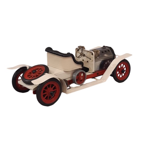 637 - Model live Steam Roadster SR1 car (no brand mark, probably Mamod) in white livery, no box or burner.... 