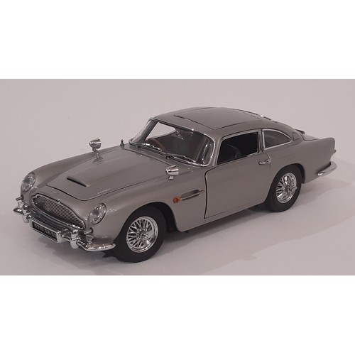 642 - James Bond Aston Martin DB5 Model by Danbury Mint in display case with hard wood base,  certificate ... 