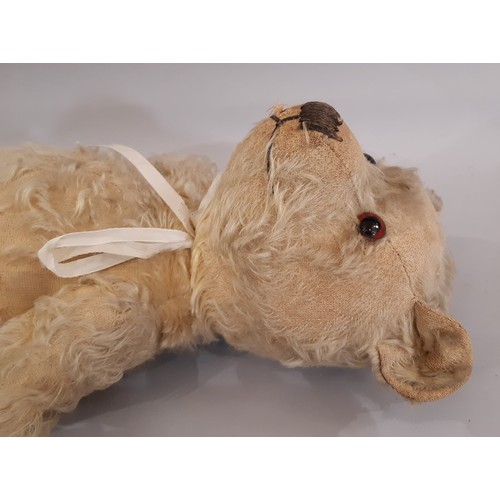 644 - 1932 Teddy Bear, possibly by Chiltern with pronounced muzzle, stitched nose, mouth and claws and ori... 