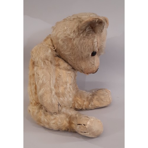 644 - 1932 Teddy Bear, possibly by Chiltern with pronounced muzzle, stitched nose, mouth and claws and ori... 