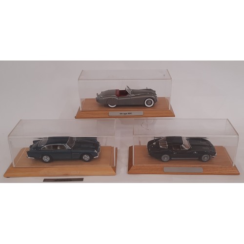 650 - 3 model Classic Cars by Danbury Mint including , 1963 Corvette Sting Ray, 1964 Aston Martin DB5 and ... 