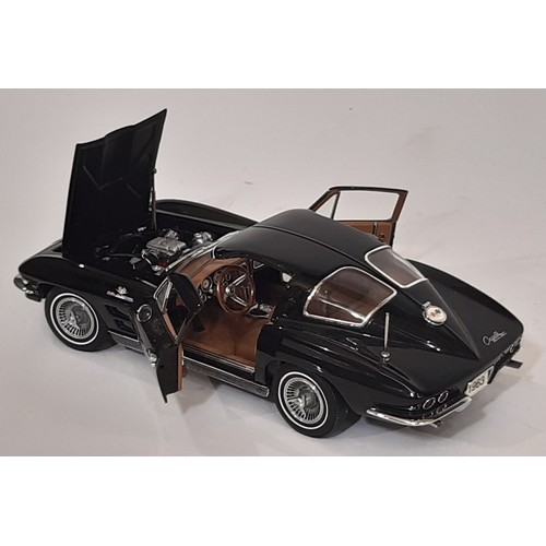 650 - 3 model Classic Cars by Danbury Mint including , 1963 Corvette Sting Ray, 1964 Aston Martin DB5 and ... 